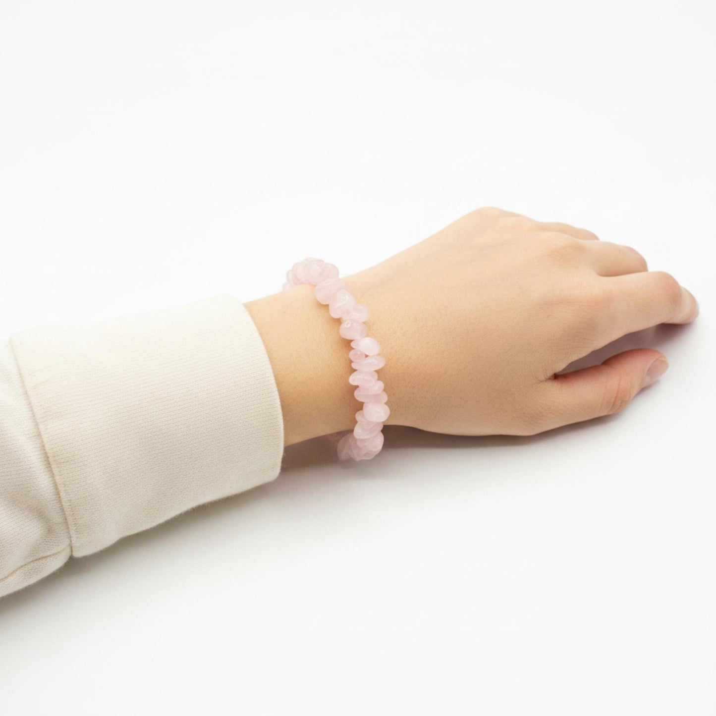 Handmade Rose Quartz bracelet with lobster clasp — Reiki infused crystal jewelry for emotional healing and compassion
