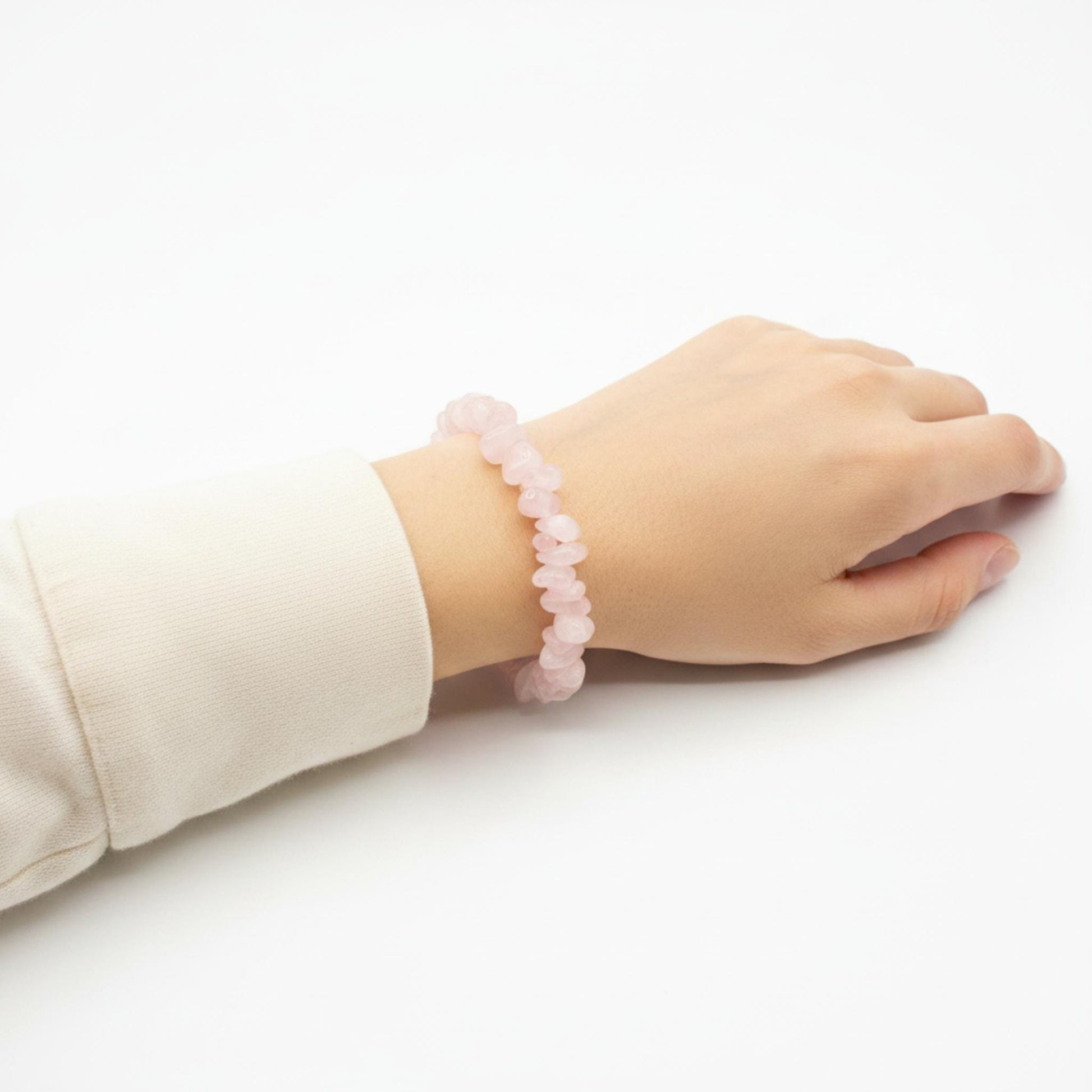 Handmade Rose Quartz bracelet with lobster clasp — Reiki infused crystal jewelry for emotional healing and compassion