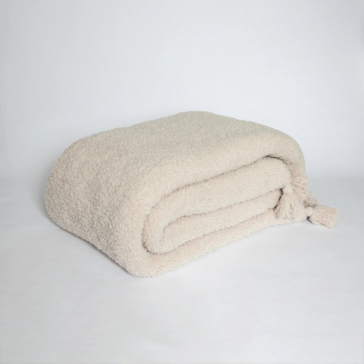 Blushing Beige Extended Throw Blanket — Double Layer Plush with Tassels - Best Life Apparel