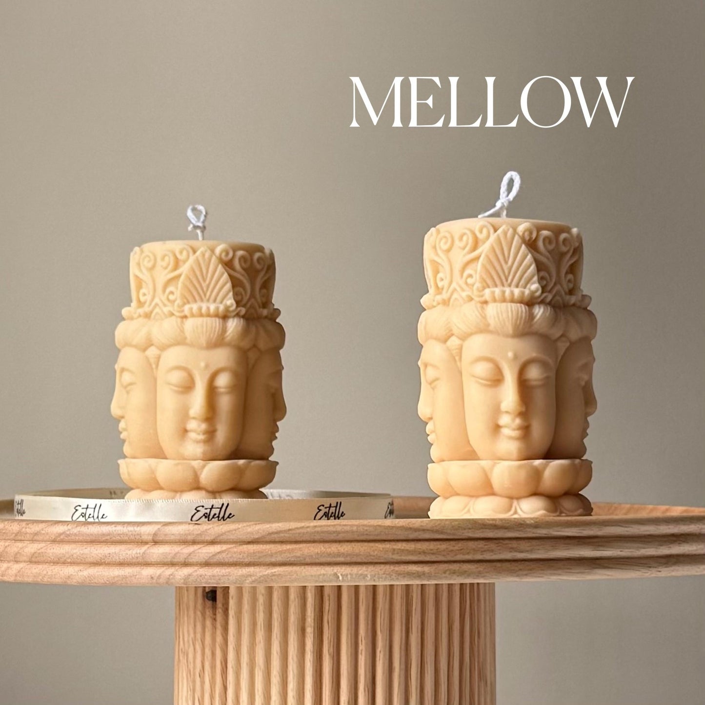 Buddha Face Soy Pillar Candle | Meditation Home Decor - Best Life Apparel