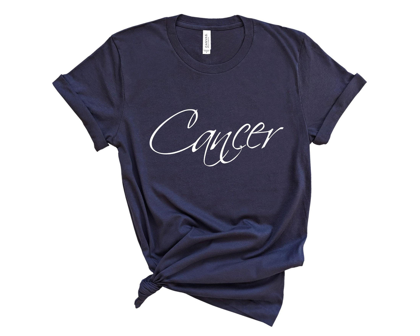 Intuitive and nurturing Cancer zodiac t-shirt for proud Cancer women in navy blue