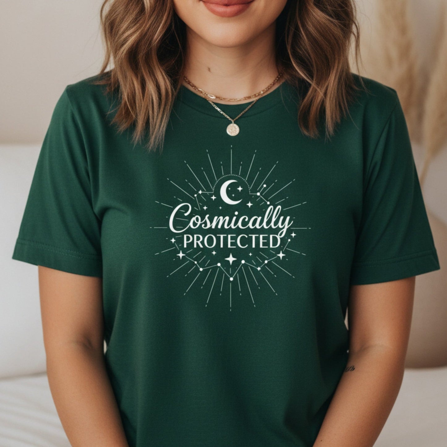 Cosmically Protected T-Shirt | Celestial Graphic Tee for Women | Spiritual Gift - Best Life Apparel