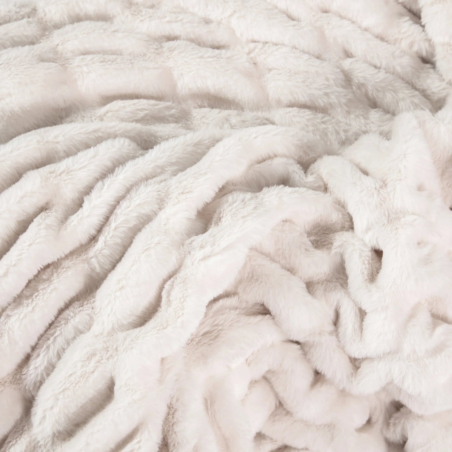 Cream Clouds Double-Sided Minky Blanket — Ruched Plush - Best Life Apparel