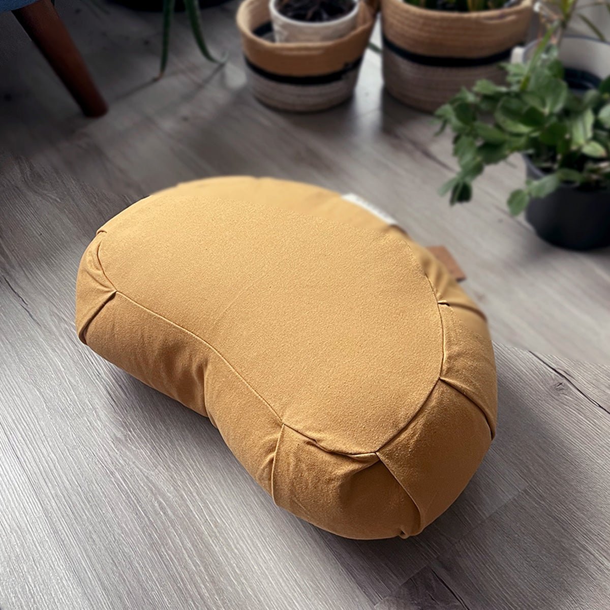 Crescent Natural Meditation Cushion | Amber Gold - Best Life Apparel