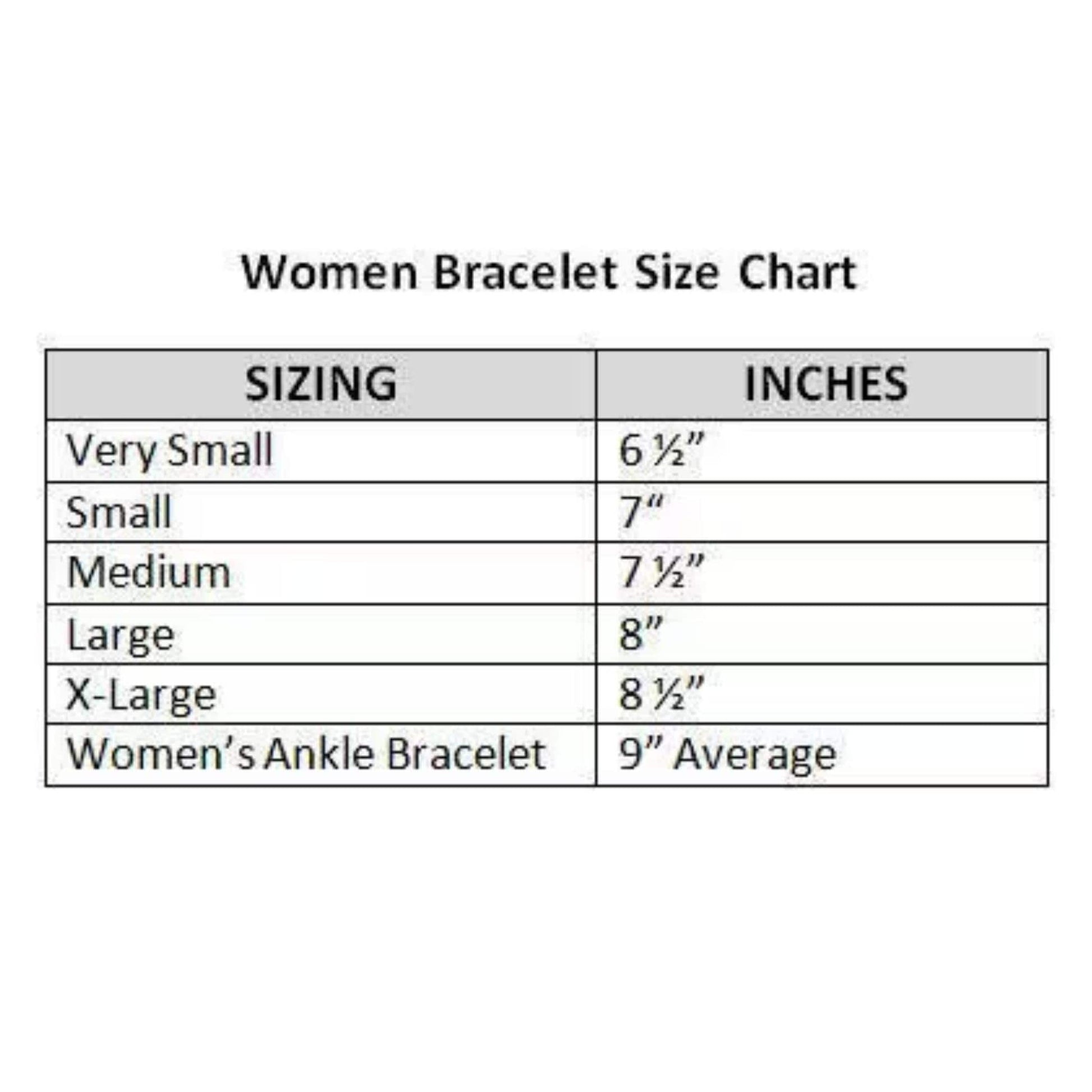 bracelet size chart