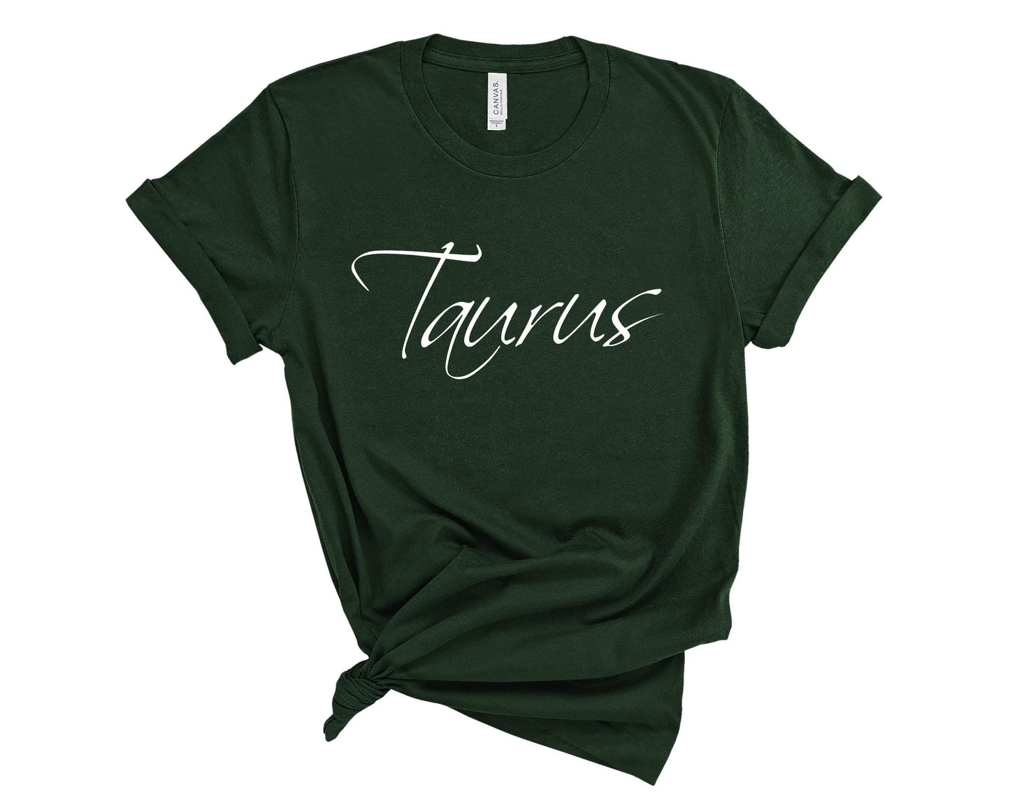 Taurus zodiac t-shirt as a perfect birthday gift for Taurus women in dark green