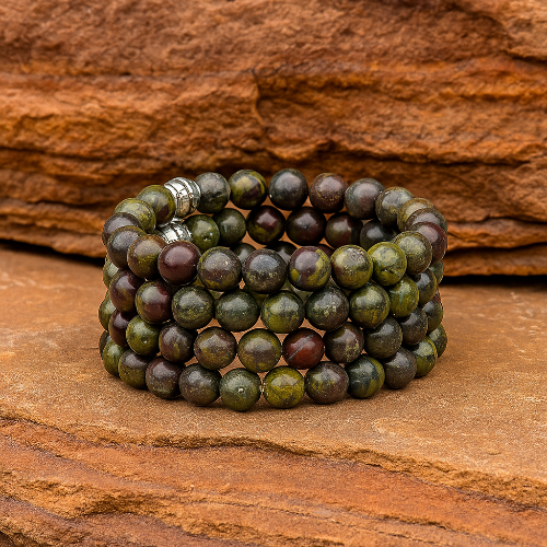Dragons Blood Jasper healing bracelet — stone of strength crystal bracelet handcrafted in Canada