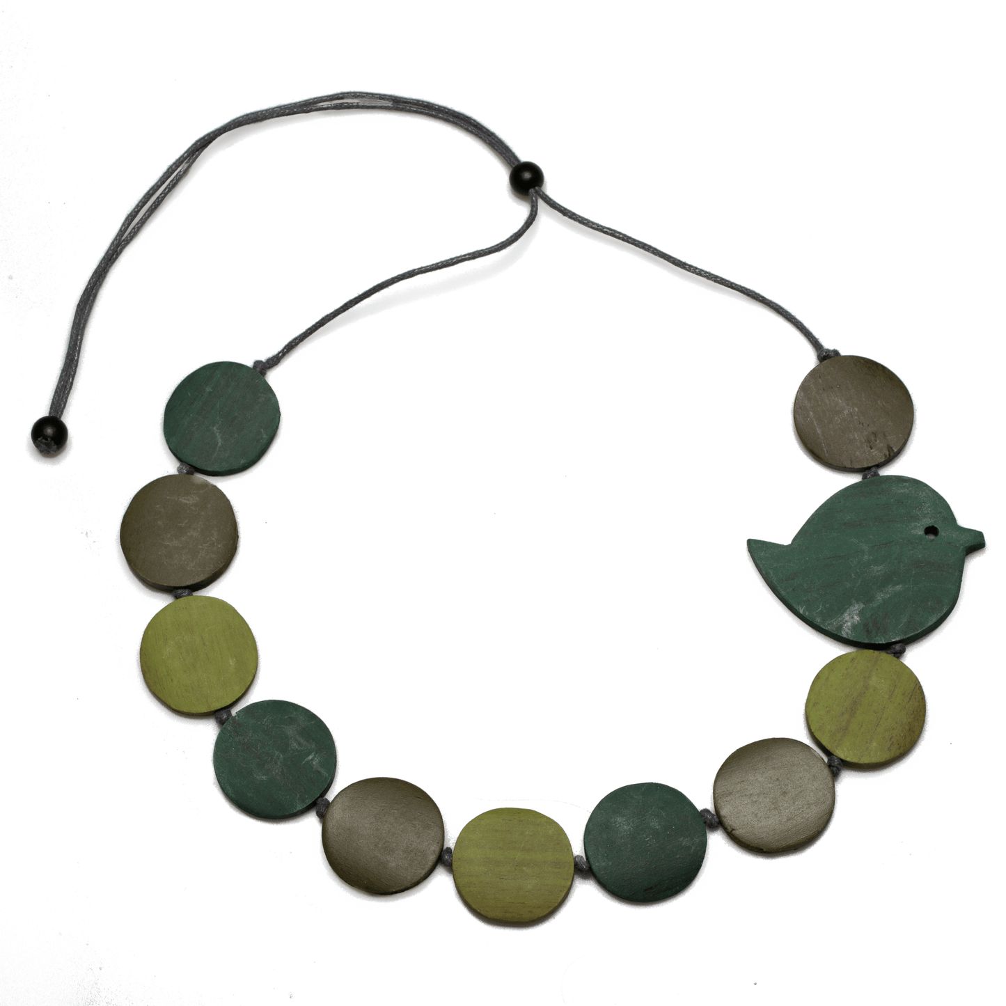 Fat Bird On Wooden Disc Necklace - Best Life Apparel