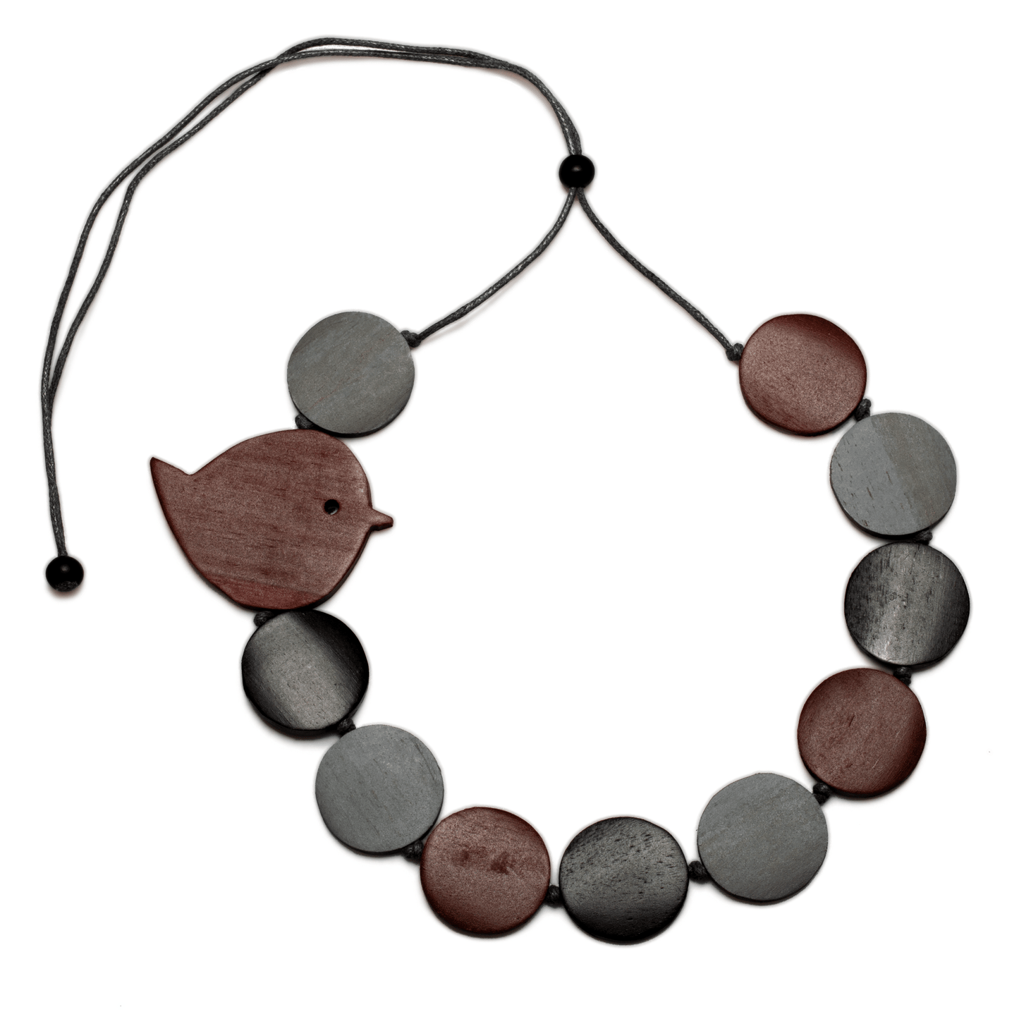 Fat Bird On Wooden Disc Necklace - Best Life Apparel