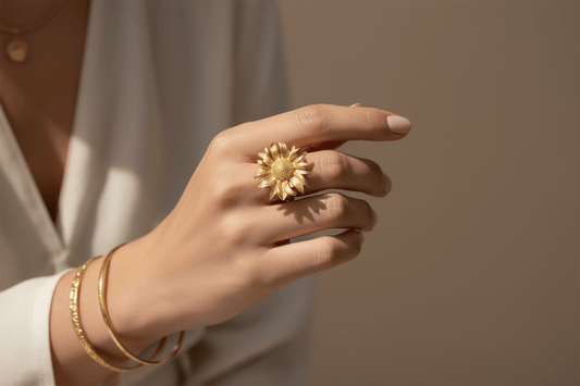 Flower Ring - Gold Stainless Steel - Best Life Apparel