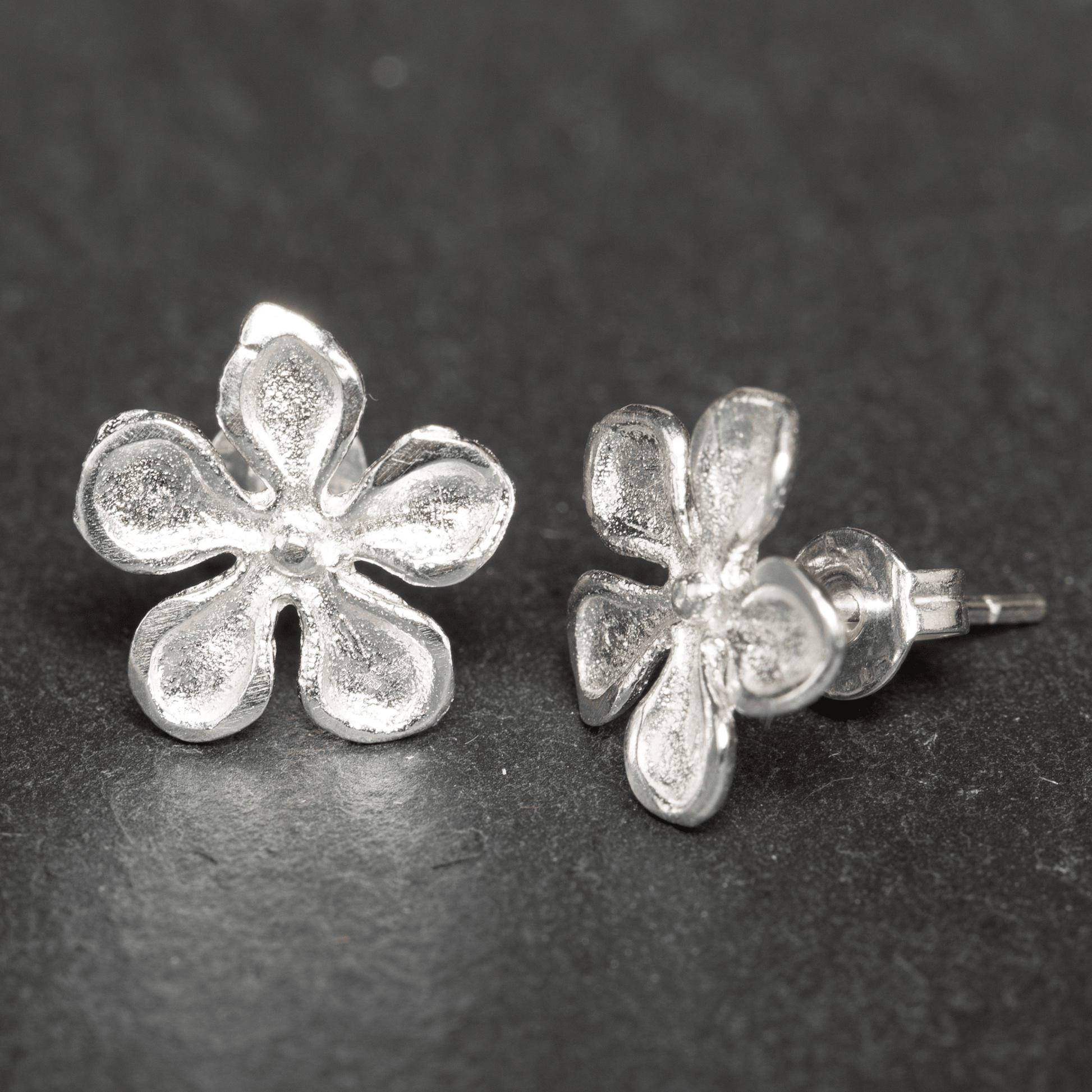 Frangipani Flower Studs - Silver Plate - Best Life Apparel