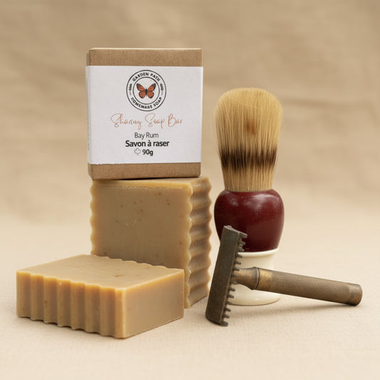 All natural handmade shaving soap bar with beer and clay — small batch artisan shaving soap gift for him, Canada