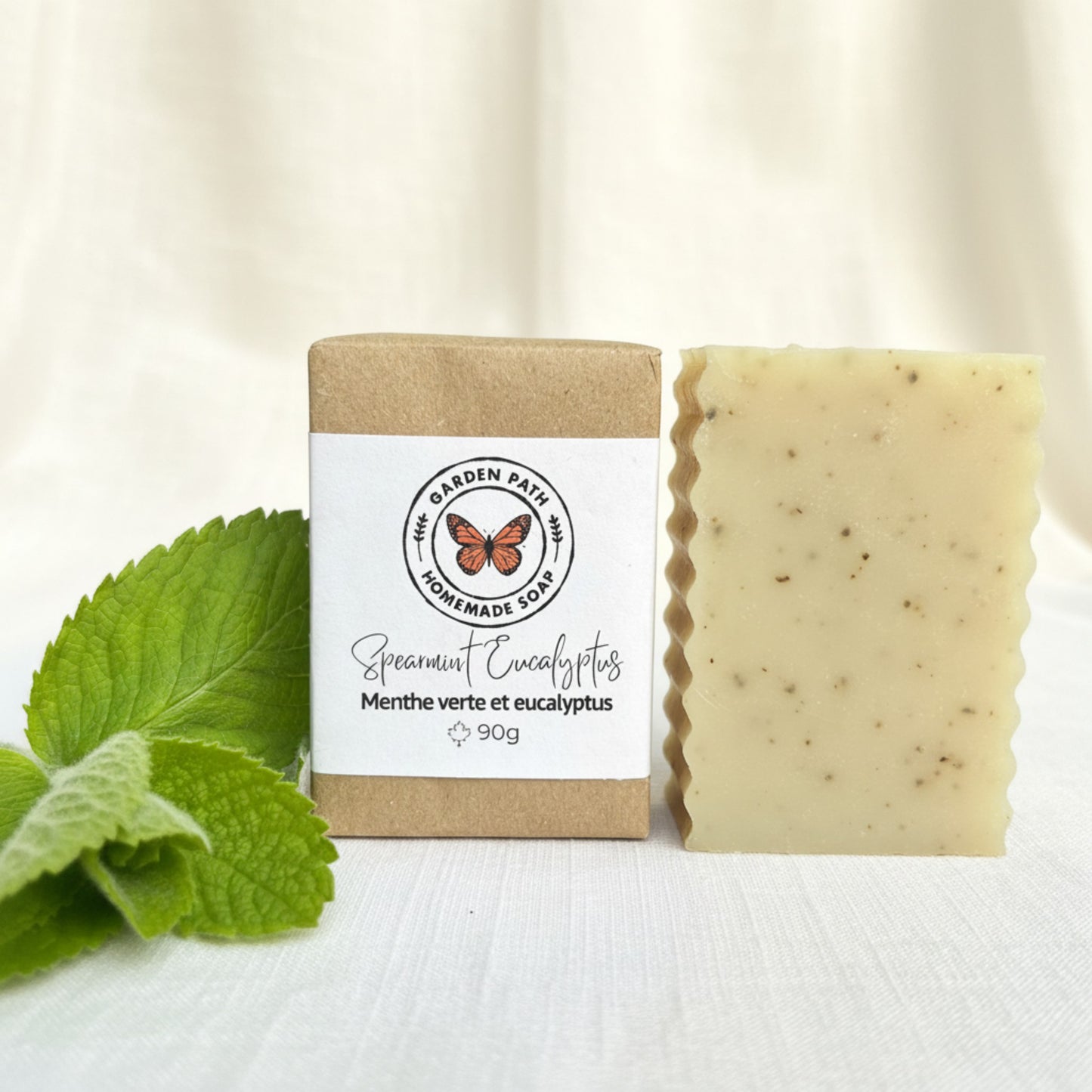 All natural spearmint eucalyptus essential oil soap bar — small batch handmade soap for men and women, artisan soap Canada