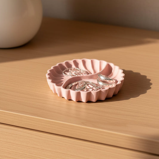 Geometric Round Jesmonite Trinket Tray | Jewelry Dish - Best Life Apparel