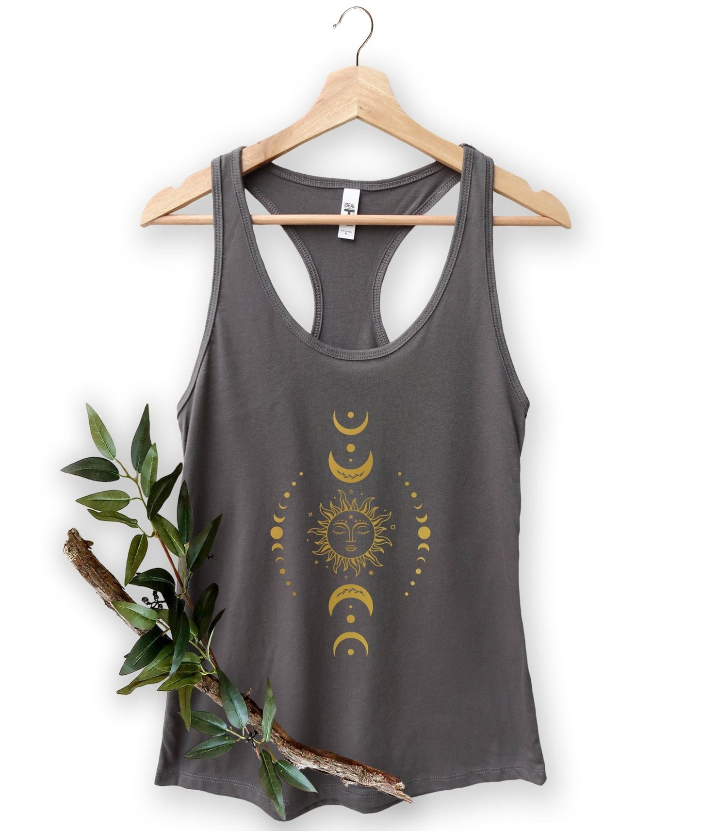 Gold Sun and Moon Phases Tank Top - Best Life Apparel