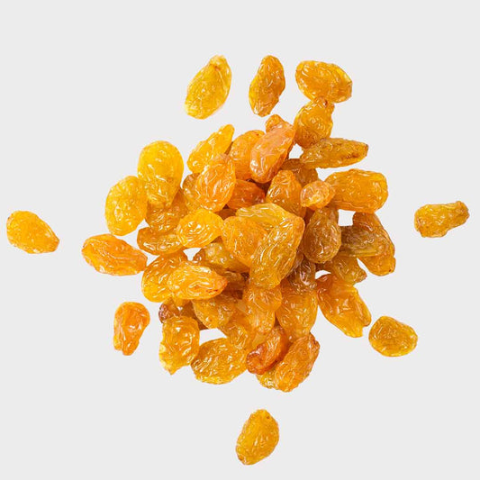 Premium golden raisins — sun-dried whole grapes for natural snacking, baking, and herbal wellness blends