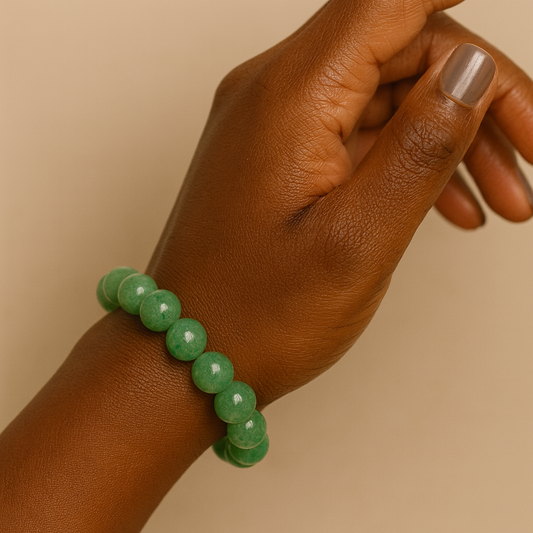 Lucky and heart-opening green aventurine bracelet for abundance and opportunity