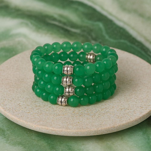 Green Aventurine stretch bracelet — stone of luck crystal bracelet for women, 8mm and 10mm bead sizes