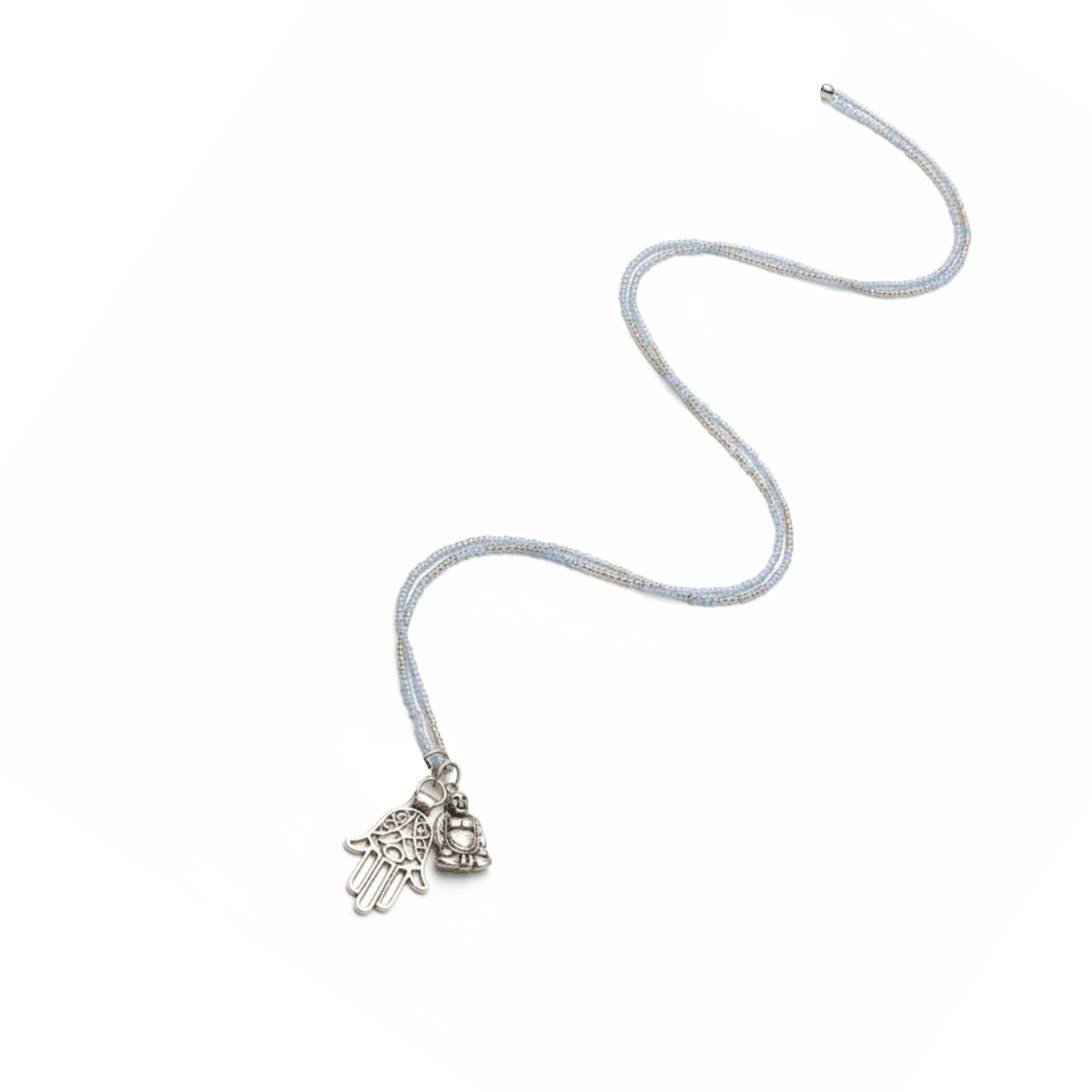 Hamsa Hand Beaded Necklace - Handmade in India - Best Life Apparel