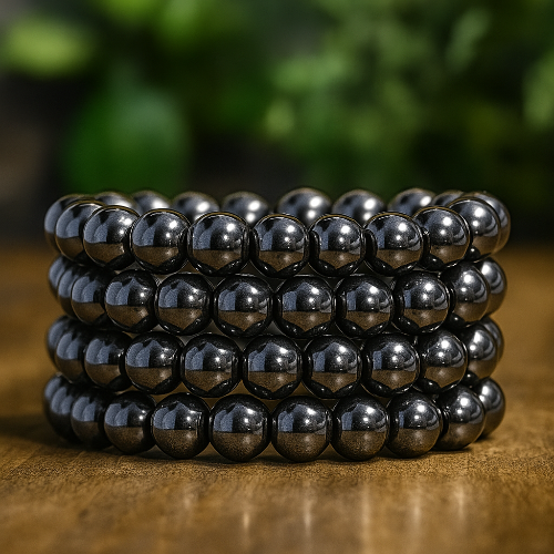 Hematite grounding bracelet — stone of grounding crystal bracelet handcrafted in Canada