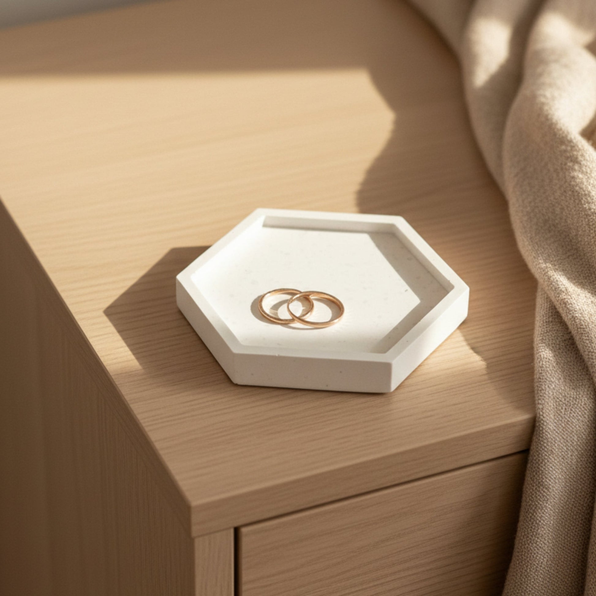 Hexagon Jesmonite Trinket Tray | Jewelry Dish - Best Life Apparel