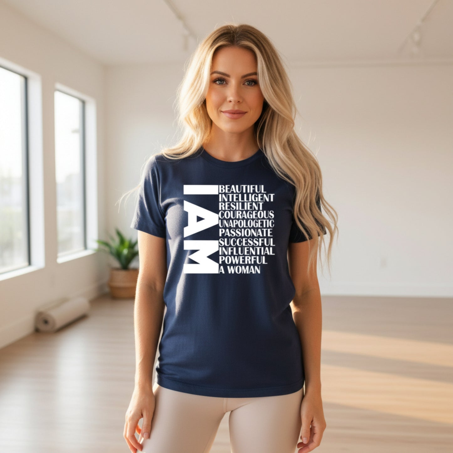 Women's I Am Woman t-shirt — empowerment gift for women who know their worth