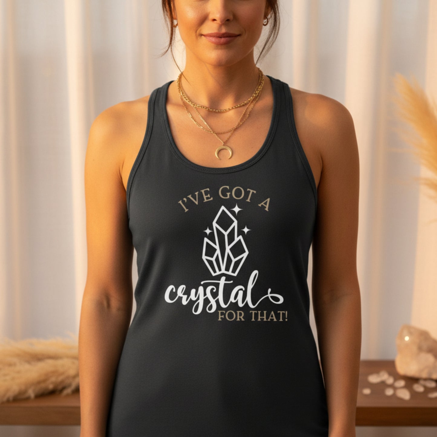 Women's I've Got A Crystal For That racerback tank — funny crystal gift for women, crystal healer tank top for her