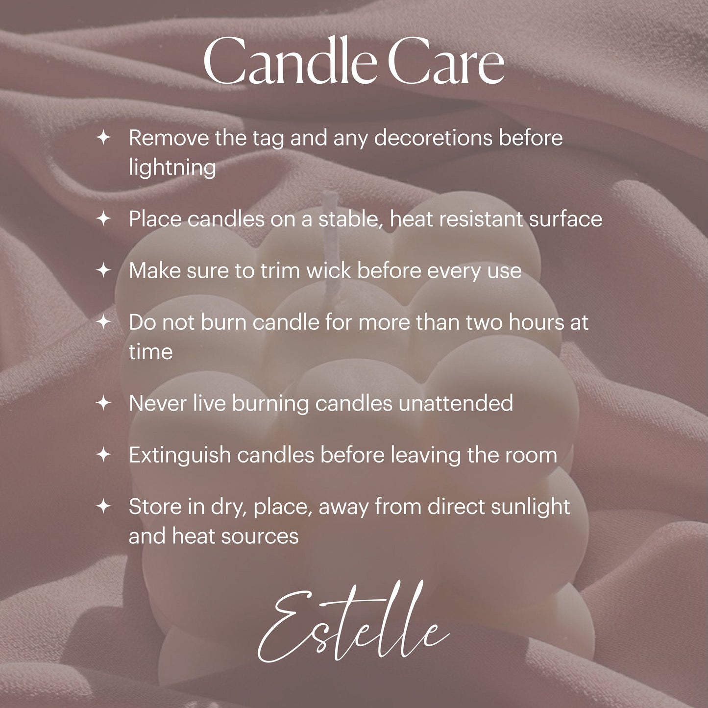 Tall swirl soy candle care instructions