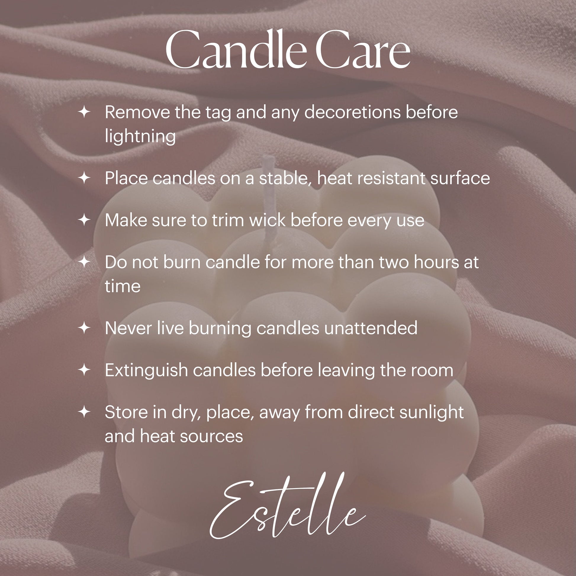 Tall swirl soy candle care instructions
