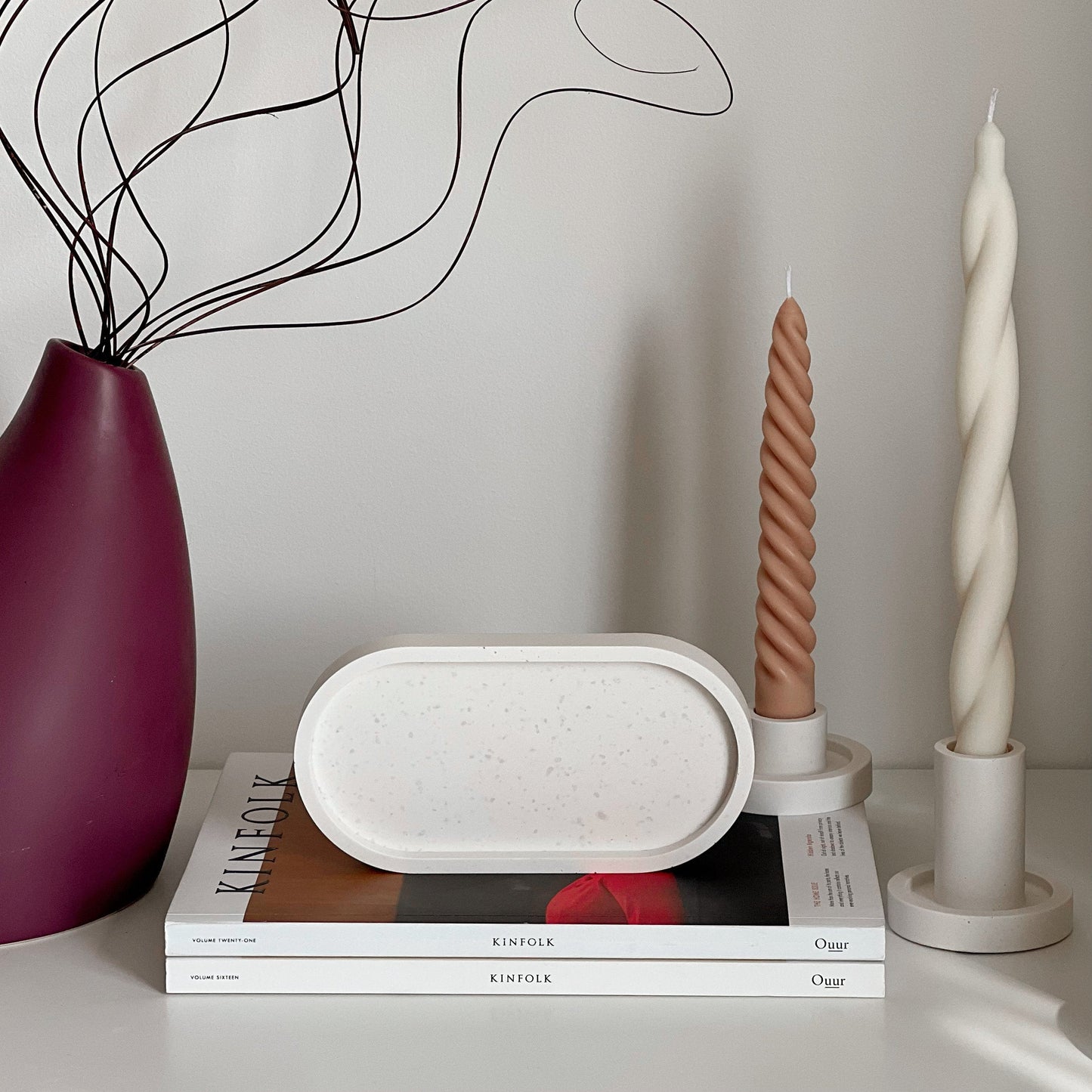 Handmade oval jewelry dish lifestyle shot
