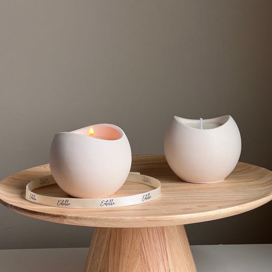 Handmade jesmonite bowl candle dish artisan home decor