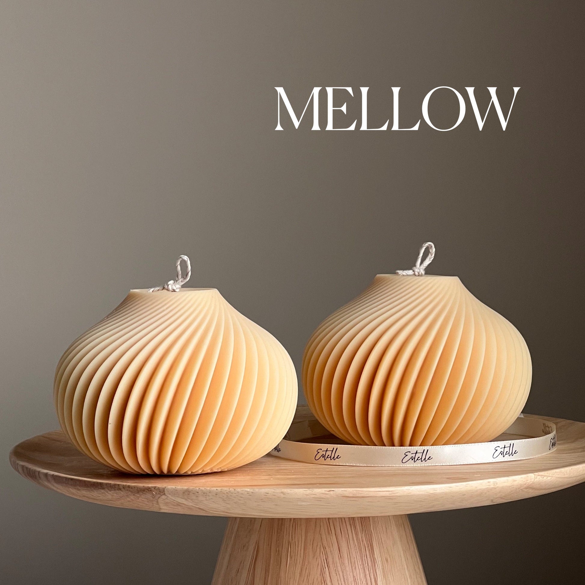 Spiral vase soy candle in mellow