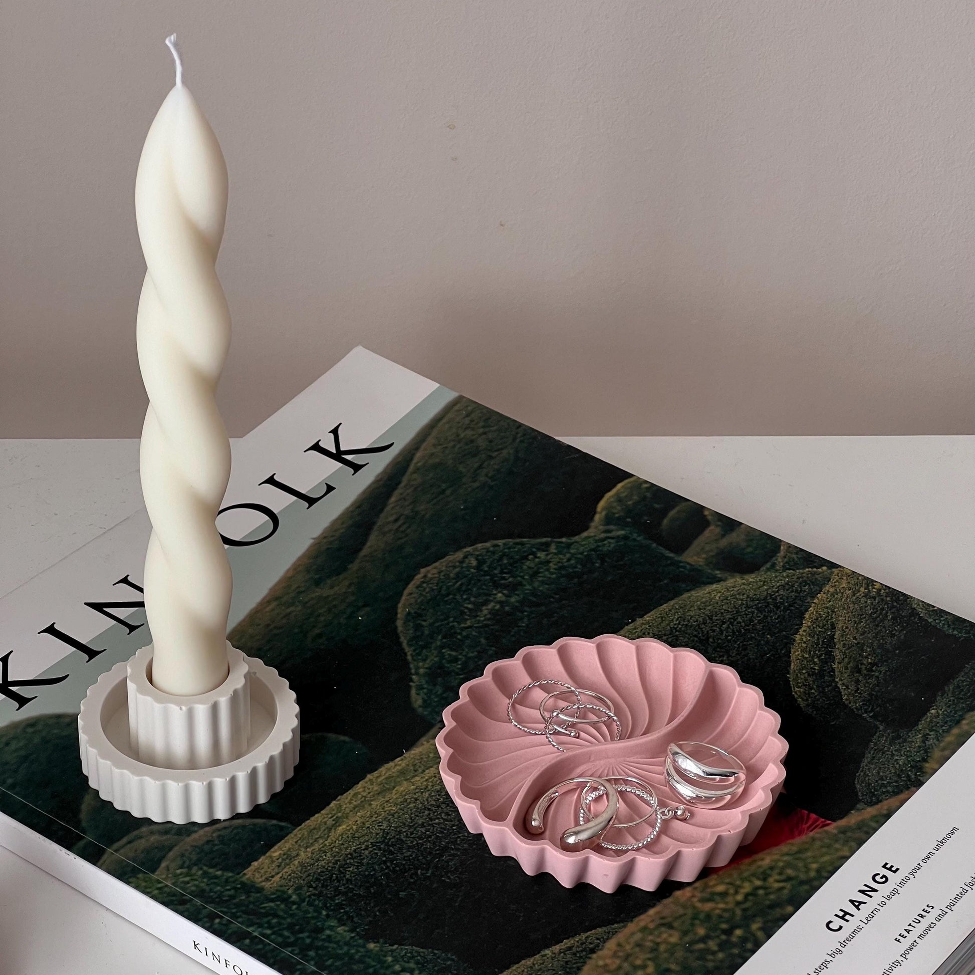 Jesmonite geometric ring dish decorative jewelry holder