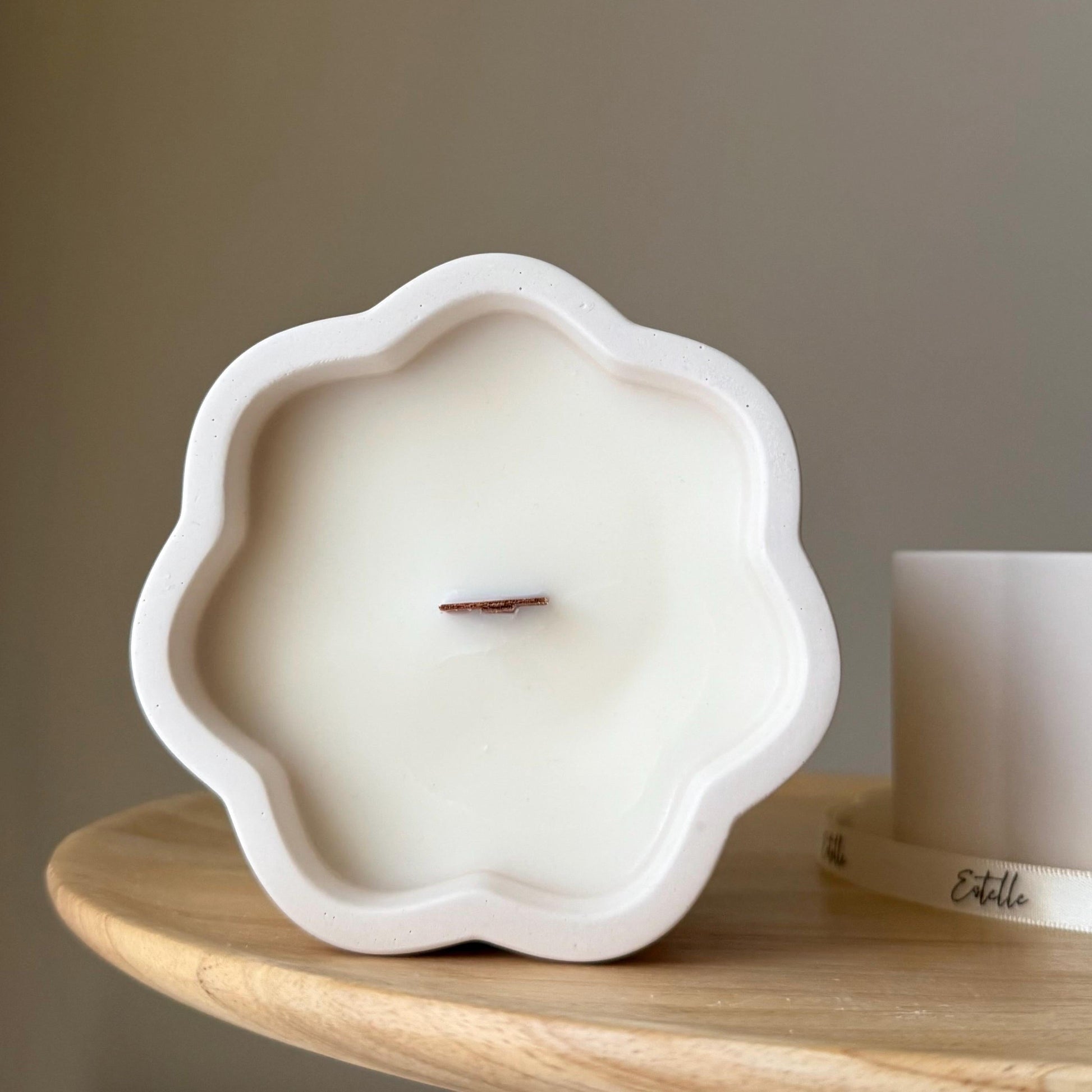 Jesmonite flower jar candle dish artisan home decor
