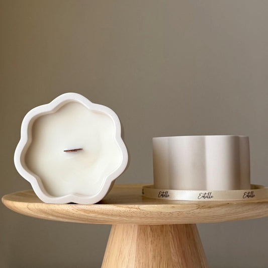 Flower jar soy candle handmade jesmonite vessel scented candle