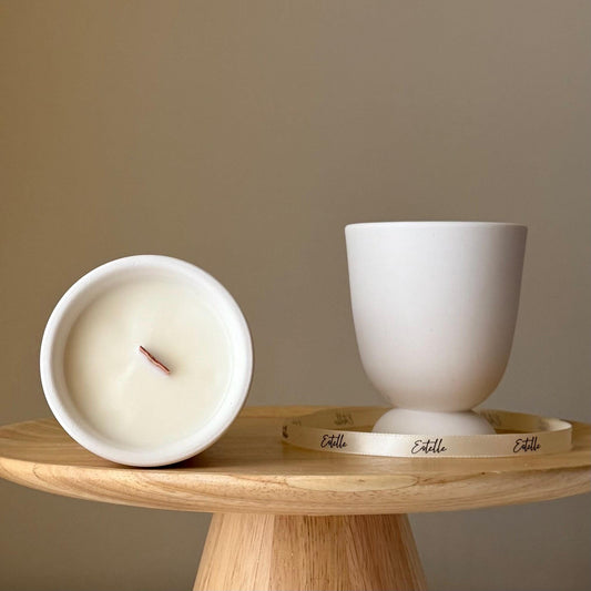 Vase jar soy candle handmade jesmonite vessel scented candle