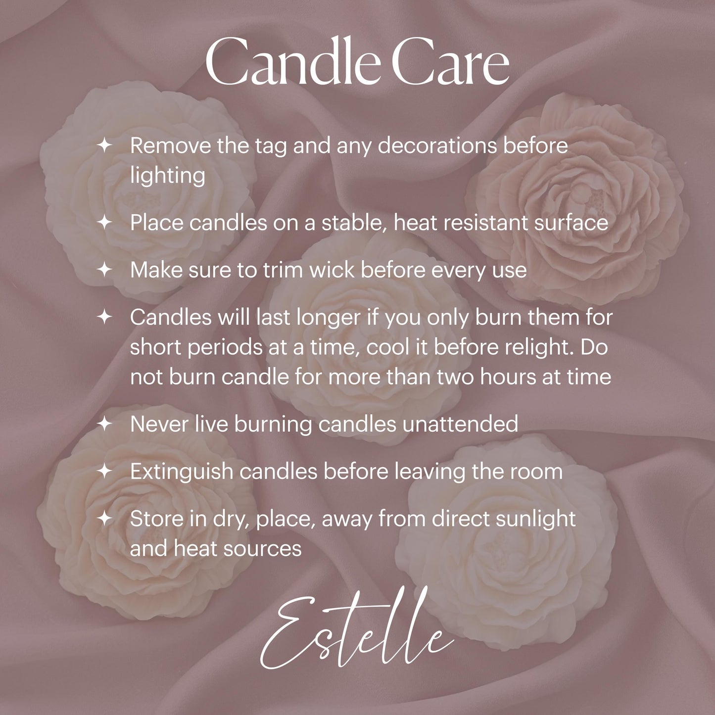 Large ribbed soy pillar candle care instructions