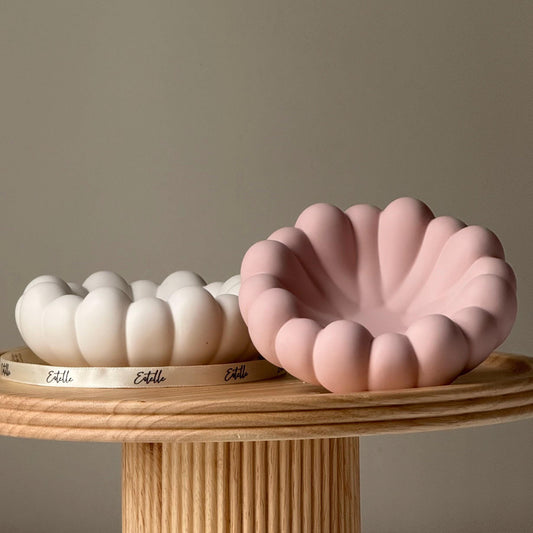 Round jesmonite jewelry dish artisan home decor