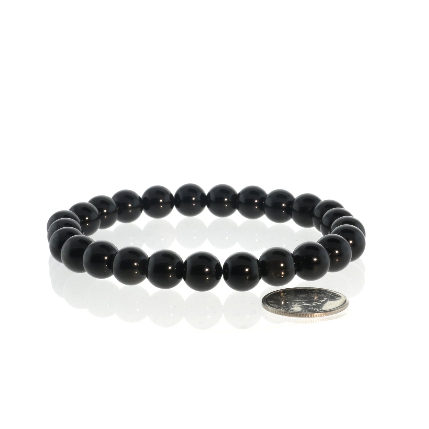 Black obsidian crystal bracelet for grounding and psychic protection