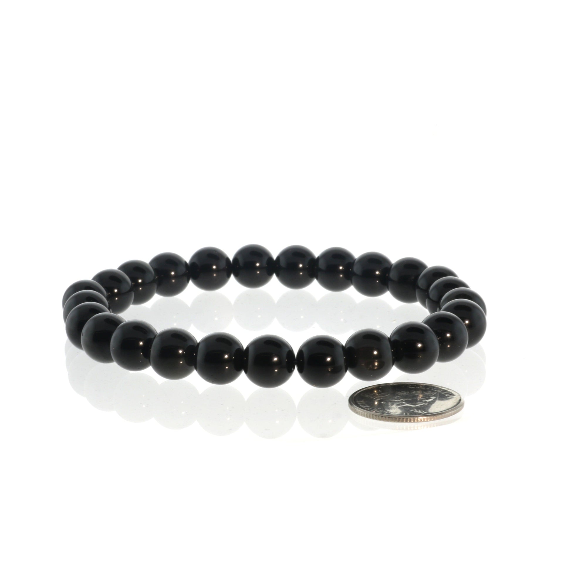 Black obsidian crystal bracelet for grounding and psychic protection