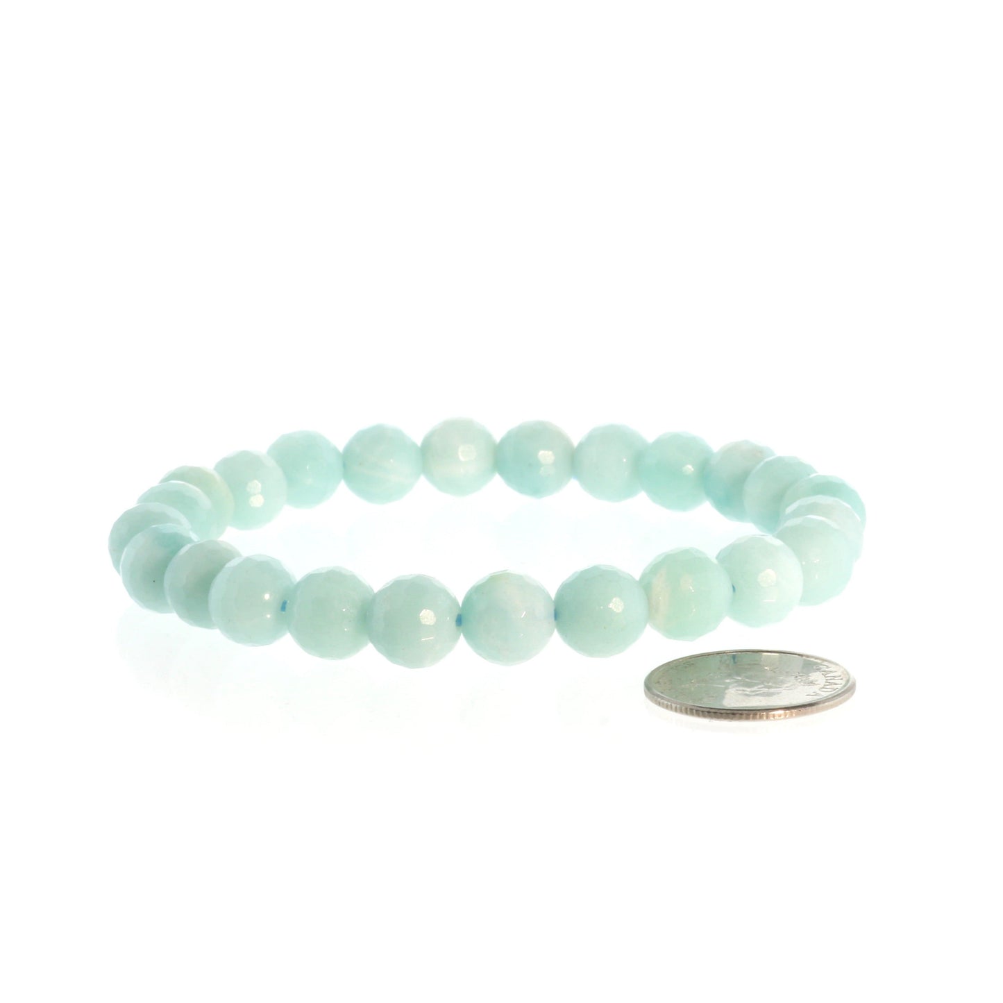 Amazonite bracelet worn on wrist for soothing and balancing energy