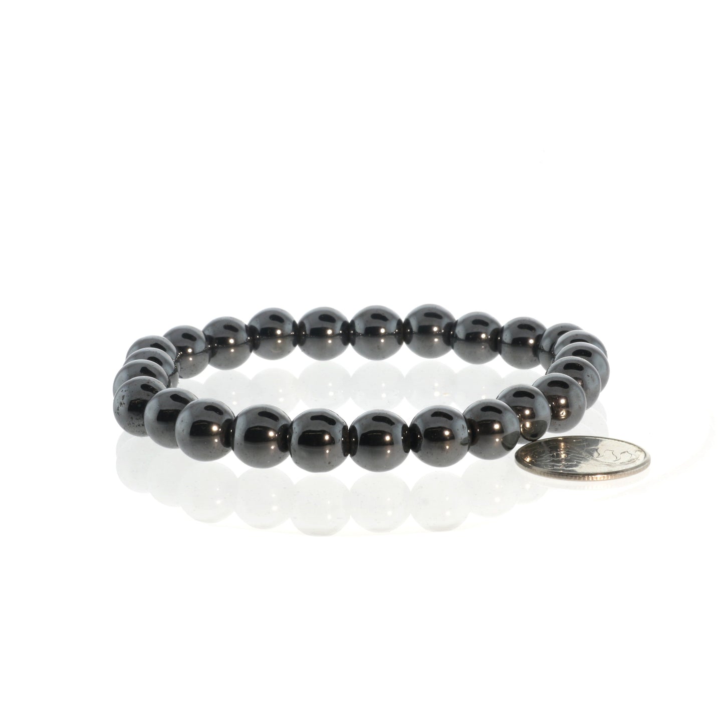 Grounding hematite bead bracelet for focus and positive energy