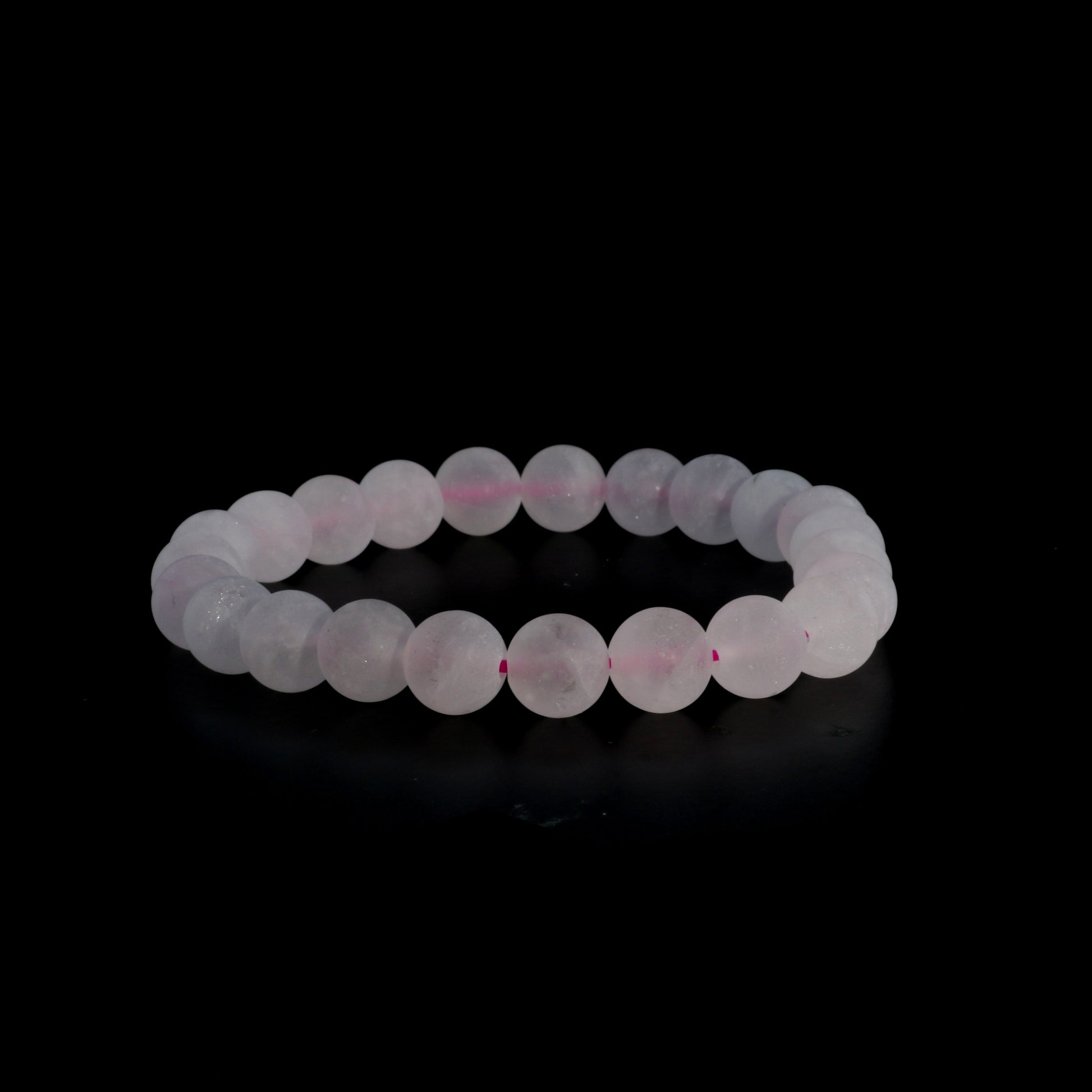 Blush pink rose quartz crystal bracelet for attracting positive relationships