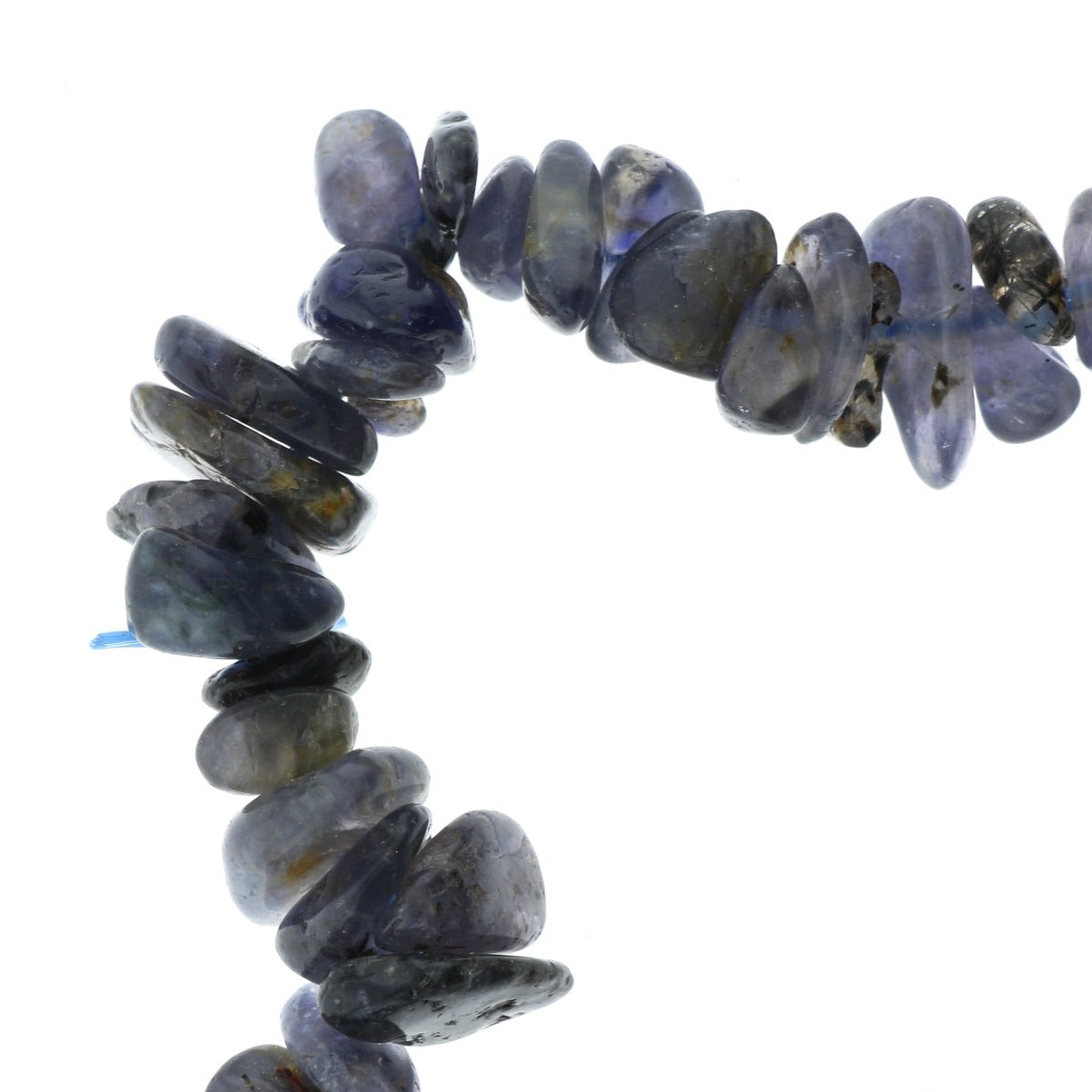 Natural iolite chip bracelet for stress relief and emotional balanc