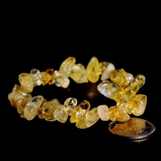 Solar plexus chakra citrine bracelet for willpower, optimism and abundance