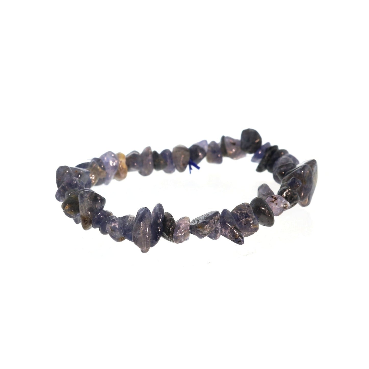 Vision and intuition-enhancing iolite chip bracelet in deep violet blue