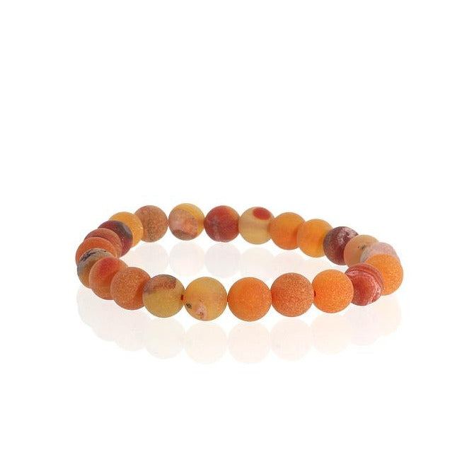 Sparkling druzy agate bracelet for crown chakra and spiritual awareness orange