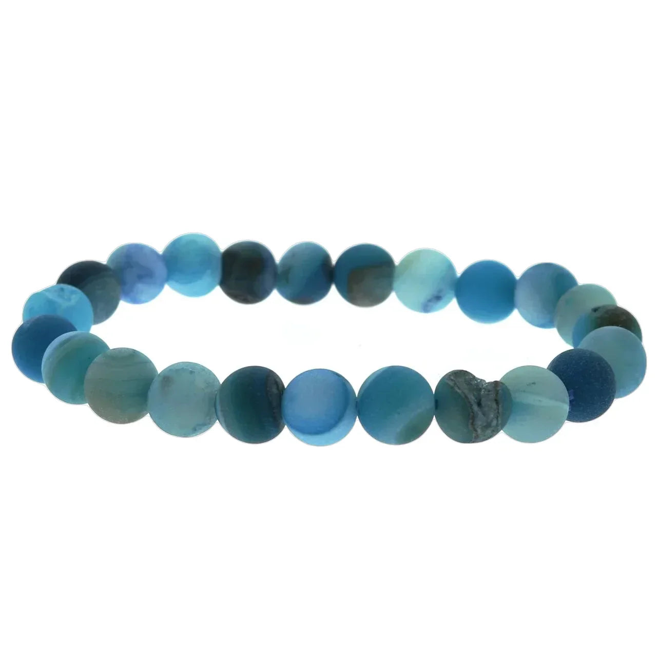 Druzy agate crystal bracelet for positive energy, joy and spiritual connection blue