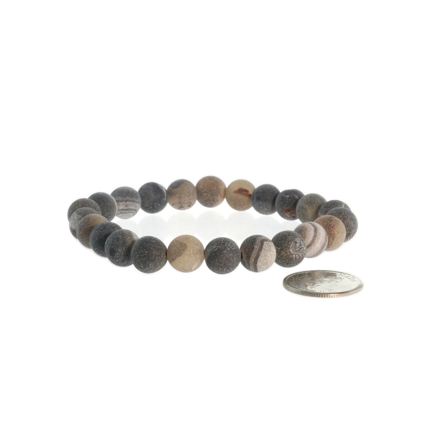 Natural druzy agate healing bracelet for amplifying intentions and calm brown