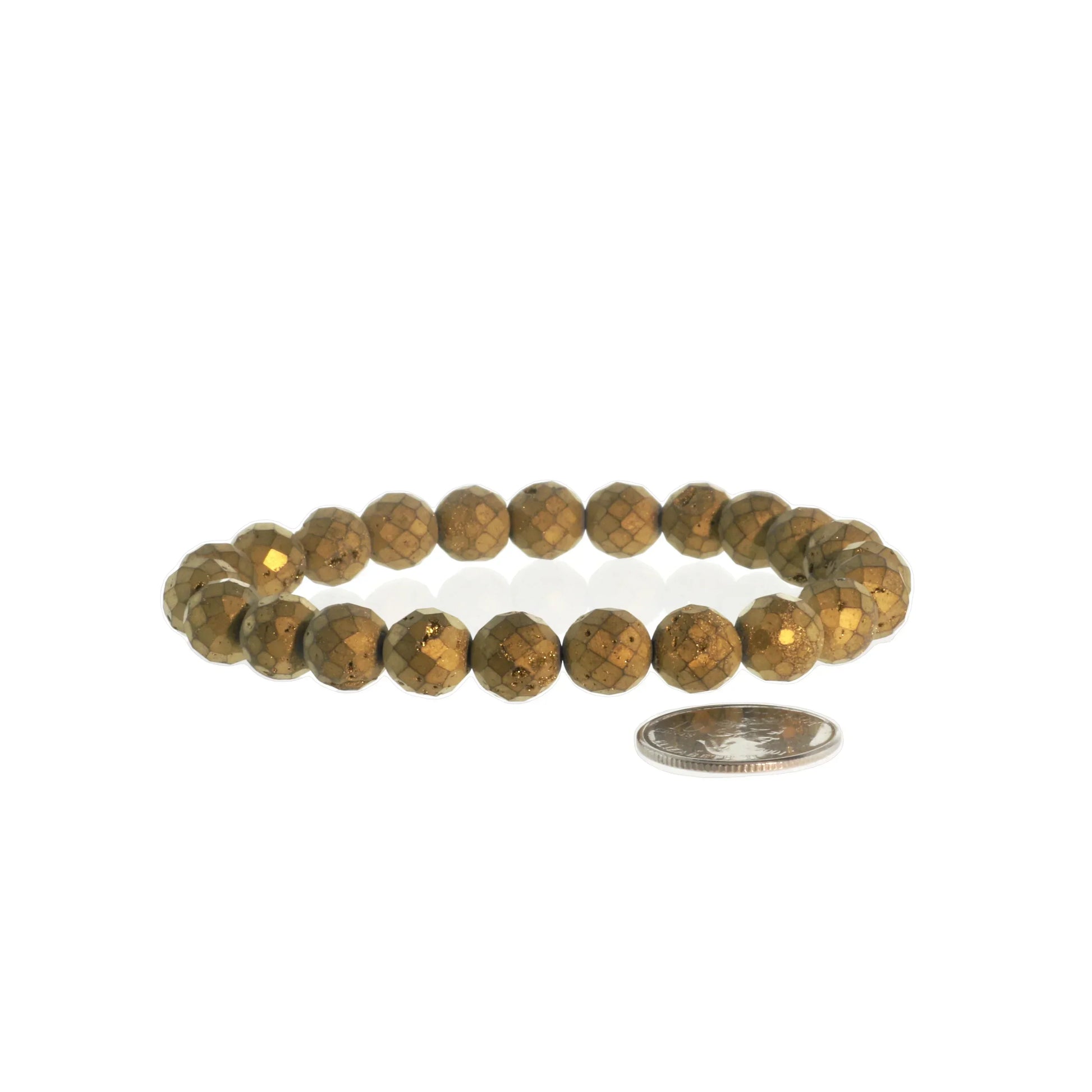 Agate druzy crystal bracelet close-up showing natural glittering crystal crust gold
